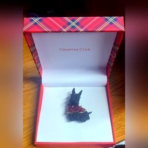 Crystal Scottie Dog Pin